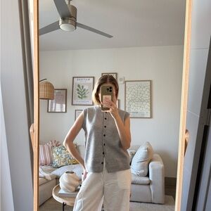 Commense Gray Sleeveless Cardigan